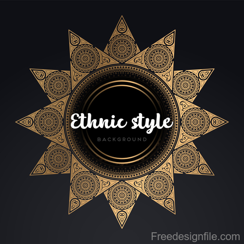 Mandala ethnic styles golden ornaments vector 03