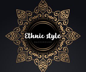 Mandala ethnic styles golden ornaments vector 05
