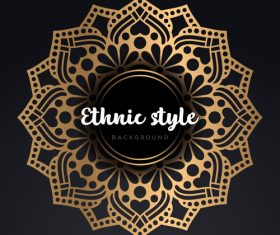 Mandala ethnic styles golden ornaments vector 06