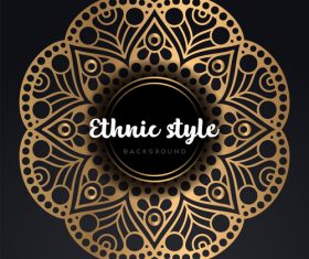 Mandala ethnic styles golden ornaments vector 07