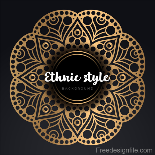 Mandala ethnic styles golden ornaments vector 07