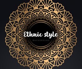 Mandala ethnic styles golden ornaments vector 09