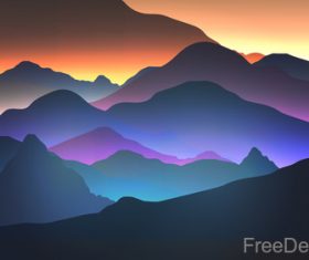 Mountain sunrise vector background