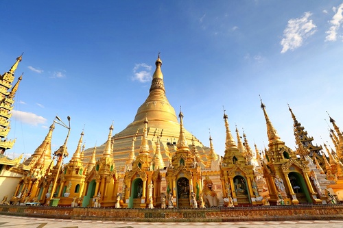 Myanmar Ruiguang Golden Pagoda Stock Photo