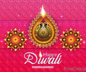 Ornate decor with diwali background vectors 02