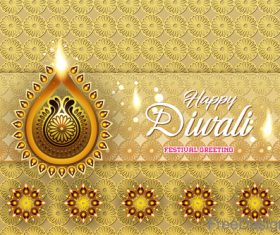 Ornate decor with diwali background vectors 03
