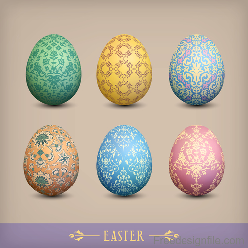 Ornate pattern with easter egg vector illustration