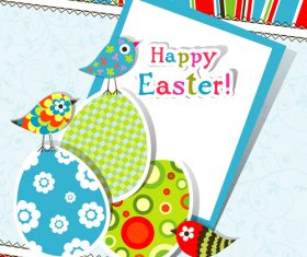 Paper easter card template vector 01