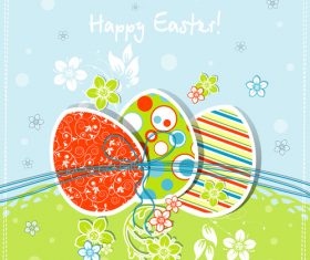 Paper easter card template vector 02