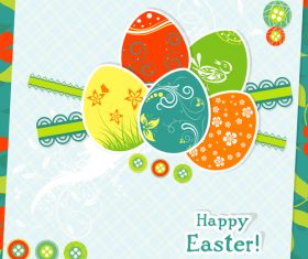 Paper easter card template vector 04