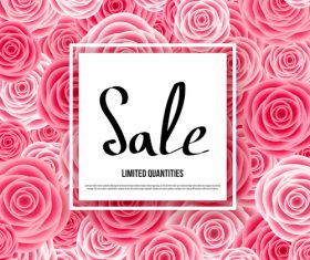 Pink flower pattern with spring sale design vector 01