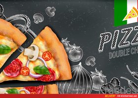 Pizza double cheese poster template vector 01
