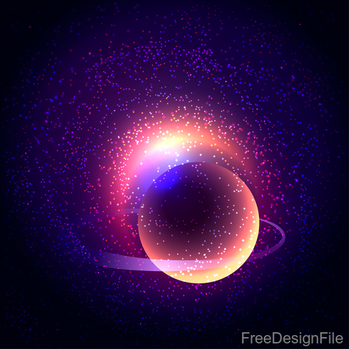 Planet and space vector background