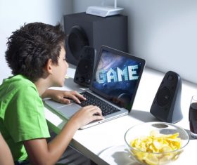 Playing videogames Stock Photo 02