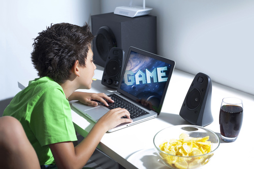 Playing videogames Stock Photo 02