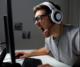 Playing videogames Stock Photo 03