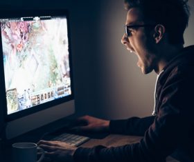 Playing videogames Stock Photo 05