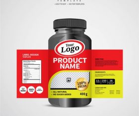 Product backage bottles with labels template vector 02