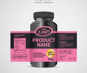 Product backage bottles with labels template vector 03