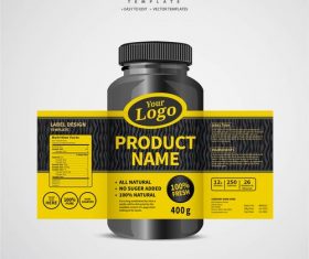 Product backage bottles with labels template vector 04
