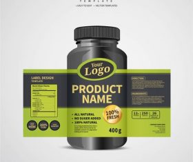 Product backage bottles with labels template vector 05