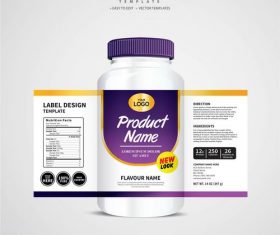Product backage bottles with labels template vector 07