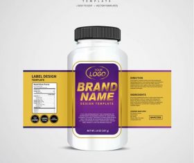Product backage bottles with labels template vector 09