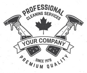 Profeessional cleaning services labels design vector