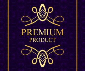 Purple Luxury decor card vintage vector 01