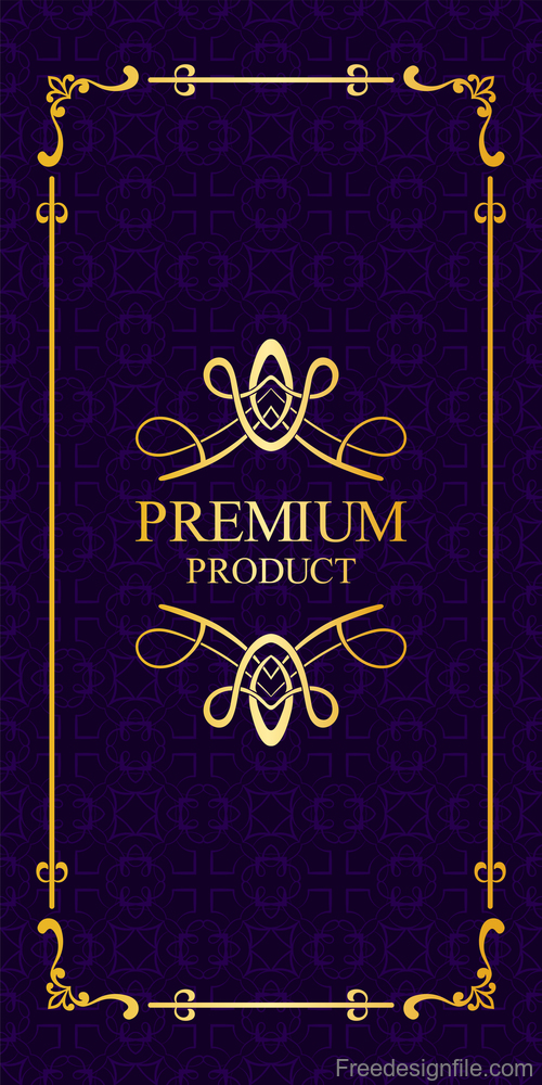 Purple Luxury decor card vintage vector 01