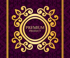 Purple Luxury decor card vintage vector 02