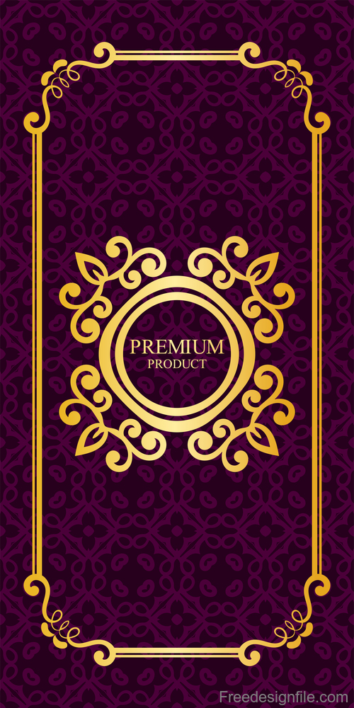 Purple Luxury decor card vintage vector 02