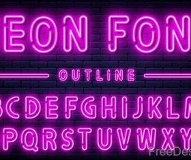Purple neon alphabet font design vector 03