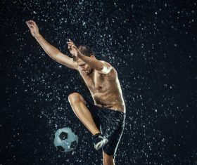 Rain football show Stock Photo 01