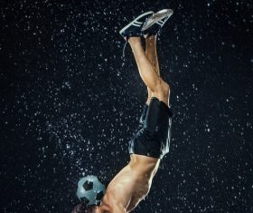 Rain football show Stock Photo 02