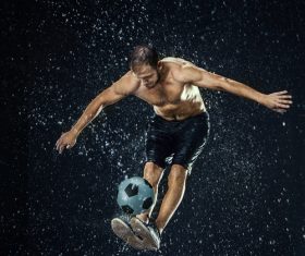 Rain football show Stock Photo 03