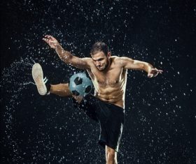 Rain football show Stock Photo 04
