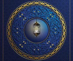 Ramadan kareem decor blue backgrounds vectors 01