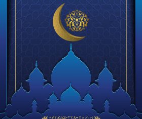 Ramadan kareem decor blue backgrounds vectors 03