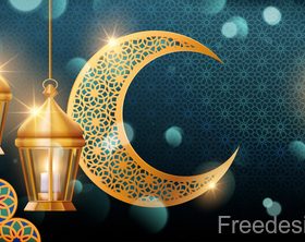 Ramadan kareem golden decor backgrounds vector 05