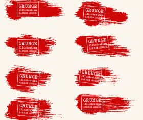 Red grunge ink splashes and stains vector 02