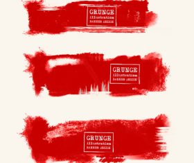 Red grunge ink splashes and stains vector 05