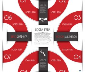 Red with black options infographic vectors 02
