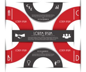 Red with black options infographic vectors 03