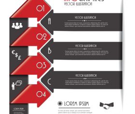 Red with black options infographic vectors 04