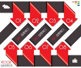 Red with black options infographic vectors 05