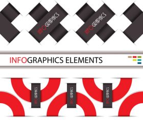 Red with black options infographic vectors 06
