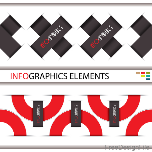 Red with black options infographic vectors 06