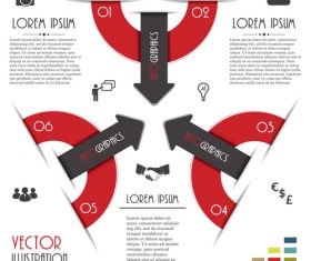 Red with black options infographic vectors 07