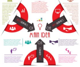 Red with black options infographic vectors 08